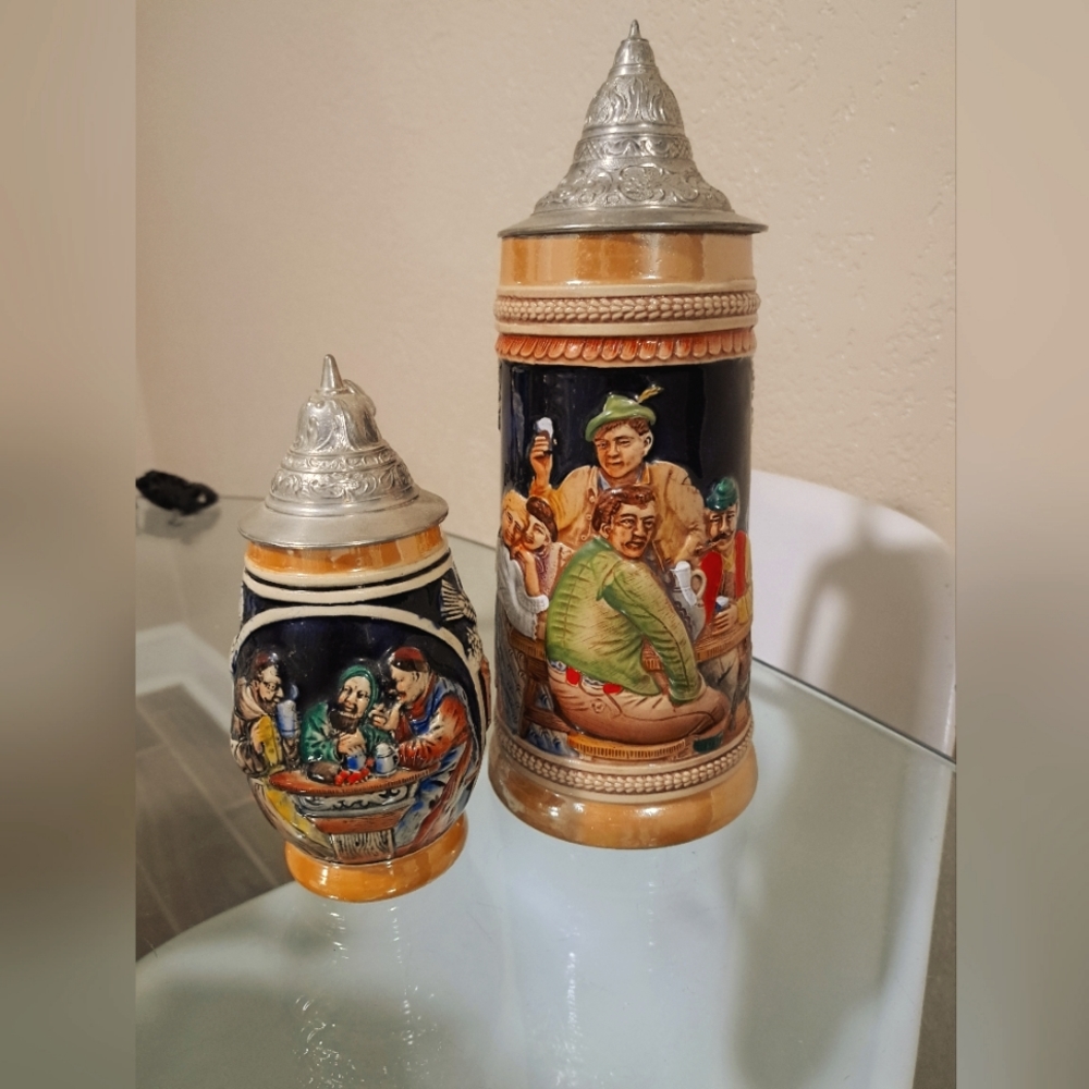 Set of vintage DBGM Gerz German Beer Steins